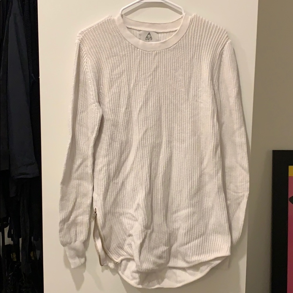 UNIF waffle sweater with side zipper